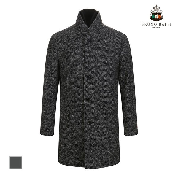 하이넥 헤링본 패턴 롱코트_MANELXWA121