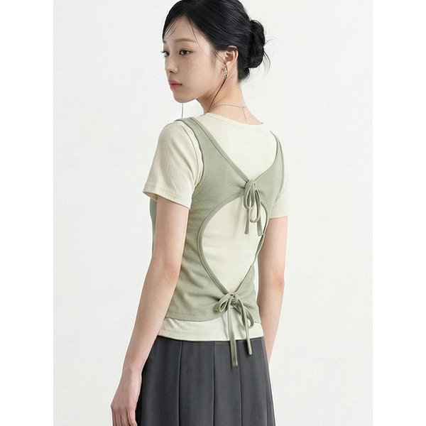 백 라운드 컷아웃 레이어드 탑_T611TP149