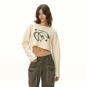 AIR WOOL STRAP CROP KNIT / CREAM