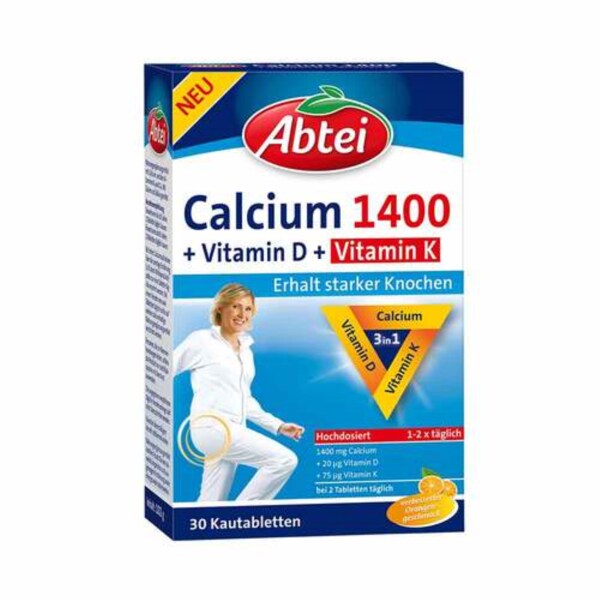 압타이 Abtei 칼슘1400+비타민D3+비타민K 츄어블 30정