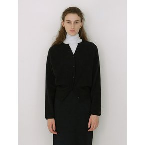 Cashmere whole-garment round cardigan (Black)