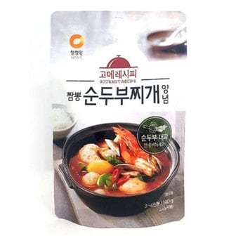 제이큐 조림양념 소스류 고메레시피 순두부찌개양념 찌개소스 육수양념 140g X ( 2매입 )