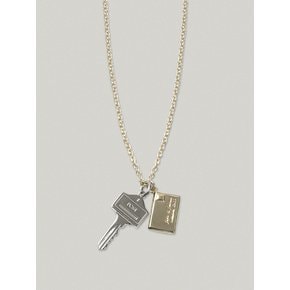 [folnua X fi,ore] MINI POST KEY NECKLACE - GOLD CHAIN (TWO TONE)