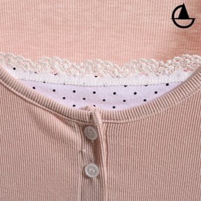 도트 이중 레이스 티셔츠 레이어드 골지티 반팔 3컬러 zy532