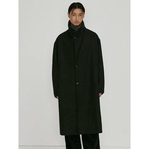 Melton wool long coat (black)