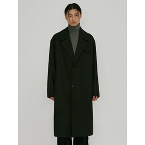 Melton wool long coat (black)