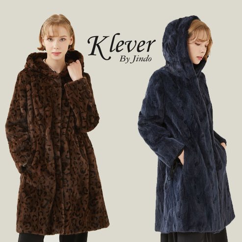 진도 끌레베 진도 Klever 후드 유색 밍크 코트(K5W1MC03_)