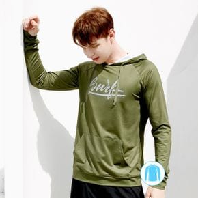 남성인 로고 후드 래쉬가드 상의 BEM V925E_P327624822