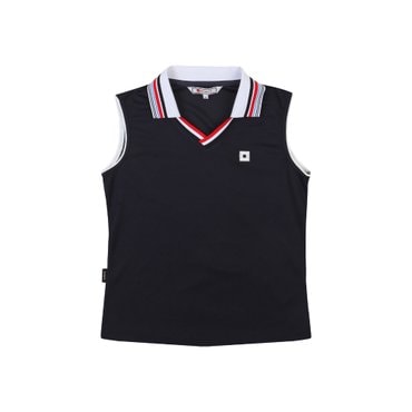ONOFF [온오프골프웨어] 여성 세로 스트라이프 슬리브리스 OF9823LA_NAVY