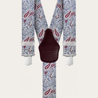 일모로 이태리 부르끌레 멜빵 신축성 Y자형 GREY AND RED CASHMERE PATTERN - YR36CS261