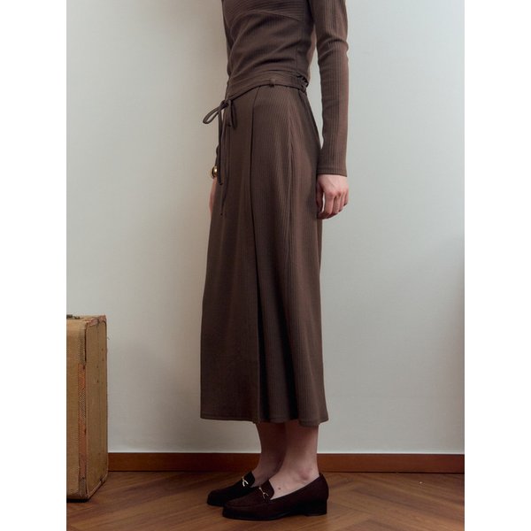 Douce Ribbed Skirt Brown