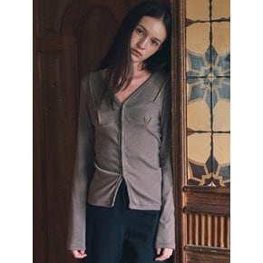 Undertone bustier cardigan_Brown(O25-TP21)