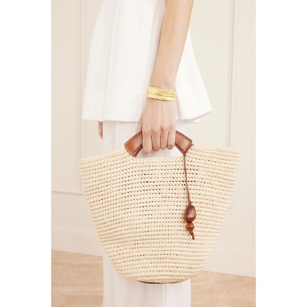 헌팅시즌 가죽 트리밍 라피아 토트백 46376663163024202