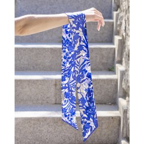 Sapphire blue twillie silk scarf