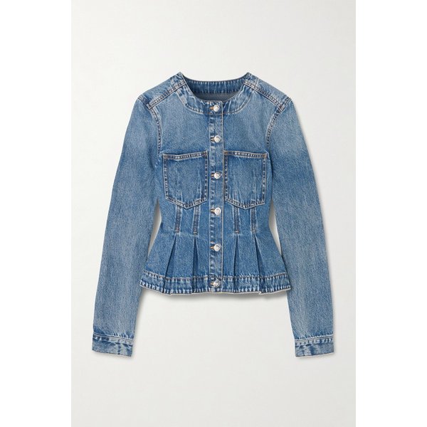 베로니카비어드 자하라 플리츠 데님 페플럼 재킷 46376663162975453