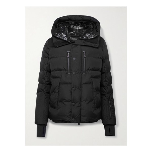 몽클레어 로덴베르크 캔버스 패널 로고 아플리케 퀼팅 후드 다운 스키 재킷 1647597355587875