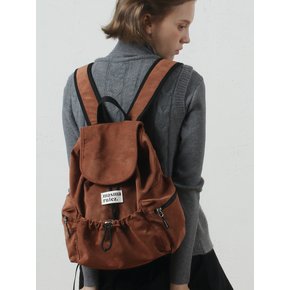 mini ver. Suede flap backpack _ Brown