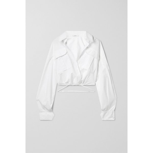 코빈 크롭 랩 이펙트 코튼 포플린 탑 1647597301149988