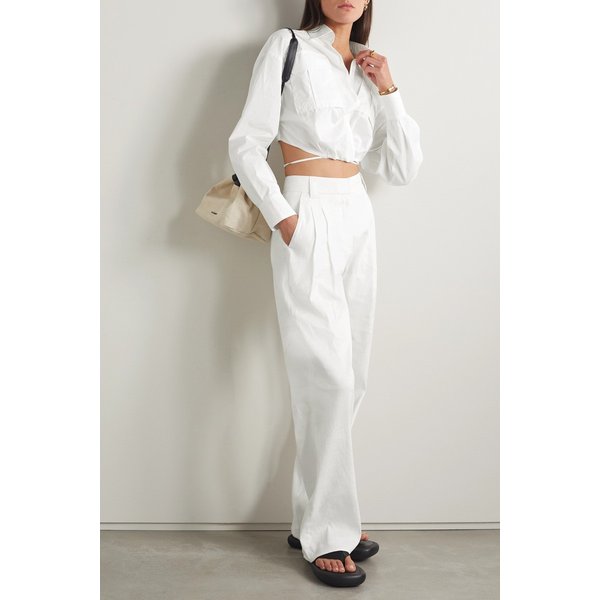 코빈 크롭 랩 이펙트 코튼 포플린 탑 1647597301149988