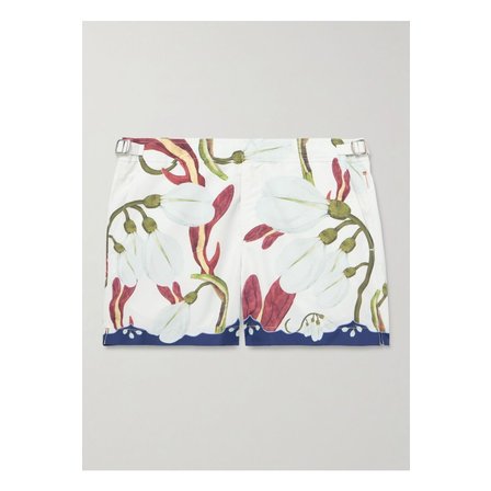 올레바브라운 세터 스트레이트 쇼트 렝스 프린트 리사이클 스윔 쇼츠 화이트 1647597359829804
