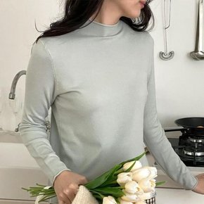 여자 심플 소매 넥 말림단 소프트 이너 간절기 니트