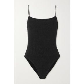 Open-back Recycled-seersucker Swimsuit 블랙