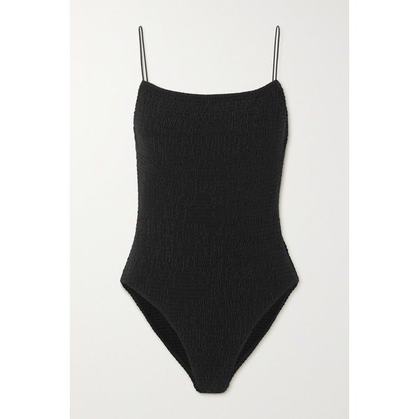 Open-back Recycled-seersucker Swimsuit 블랙
