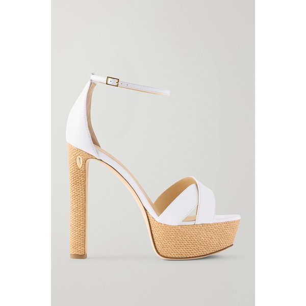 제니퍼 차만디 레오 가죽 라피아 플랫폼 샌들 46376663162985589