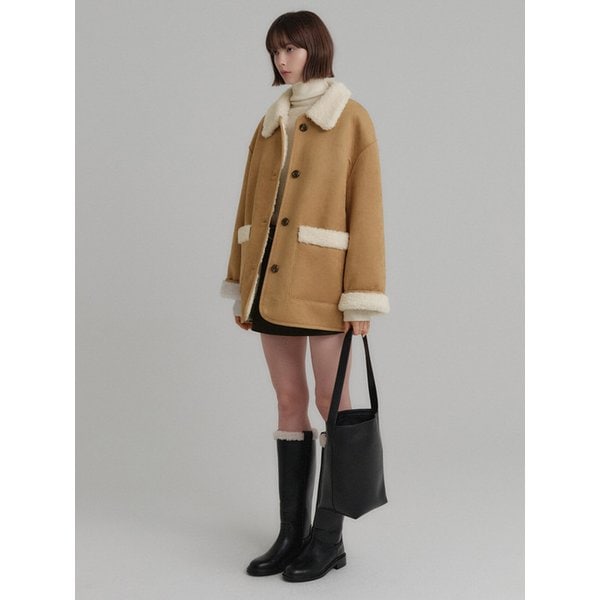 [NEW 컬러] 콘스 스웨이드 무스탕 코트_베이지 / CONS SUEDE MUSTANG COAT_BEIGE