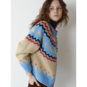 Wave Nordic Cardigan (Beige)