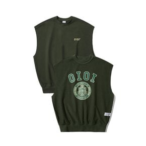 VARSITY REVERSIBLE SLEEVELESS SWEATSHIRT [KHAKI]