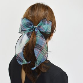 Brielle Tartan Check Bow Clip 브리엘 타탄 체크 리본 헤어 클립