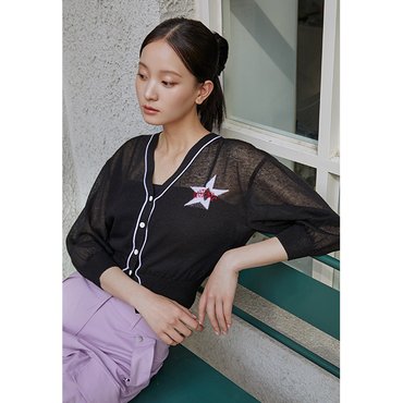 에고이스트 인타샤 자카드 포인트 V넥 가디건 (ER2KG560)