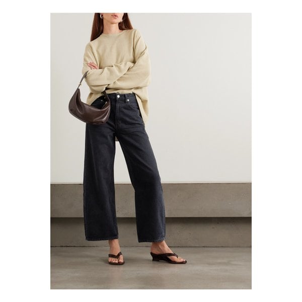 로우 커브 크롭 하이라이즈 와이드 진 블랙 46376663162898772