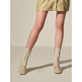 Lace-up Half Boots_Cream