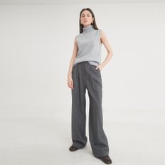 TwoTuck Button Wide Wool Pants Gray