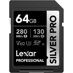 영국 렉사 sd카드 Lexar Silver Pro SD Card 64GB UHSII Memory V60 U3 C10 SDXC Up To 280MB/s