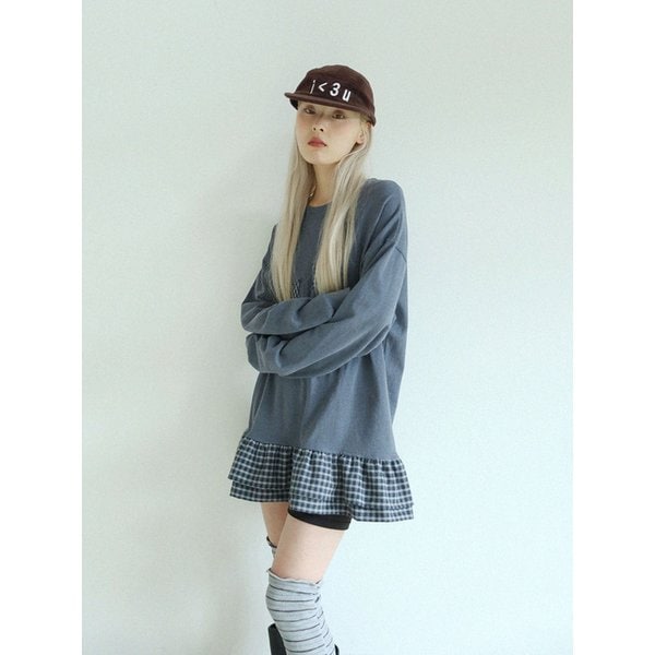STAR FRILL LONGSLEEVED T-SHIRT(BLUE)