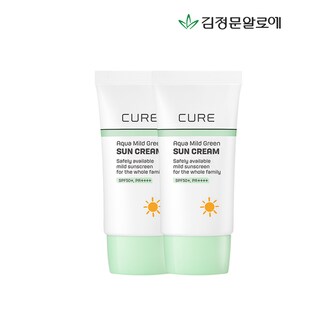 김정문알로에 큐어 마일드 그린 선크림 무기자차  40ml 2개_P337245726