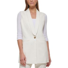 5319709 DKNY Petites Womens Pinstripe Polyester Suit Vest