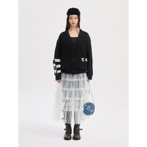 Twist Detail Knit Cardigan (black) LFWCS26110BKX