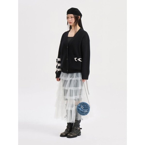 Twist Detail Knit Cardigan (black) LFWCS26110BKX