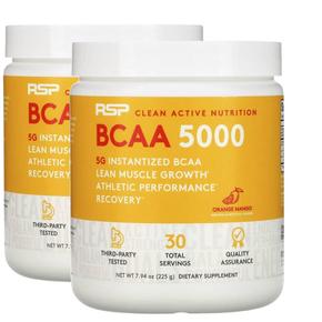 [해외직구] RSP 알에스피 BCAA 5000 인스턴트 오렌지망고 225g 2팩