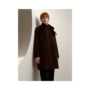 Angora Blended Detachable Hooded Coat_Dark Brown