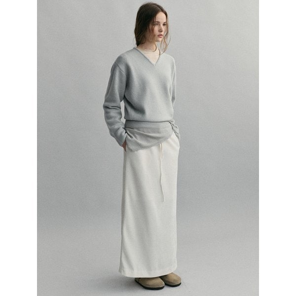 velour soft skirt (mist ivory)
