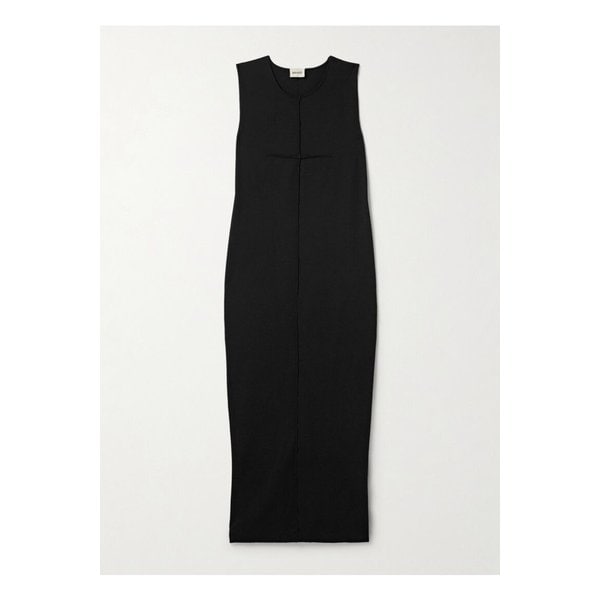 케이트 할 패널 코튼 저지 미디 드레스 블랙 1647597358465011