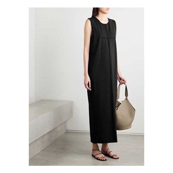 케이트 할 패널 코튼 저지 미디 드레스 블랙 1647597358465011