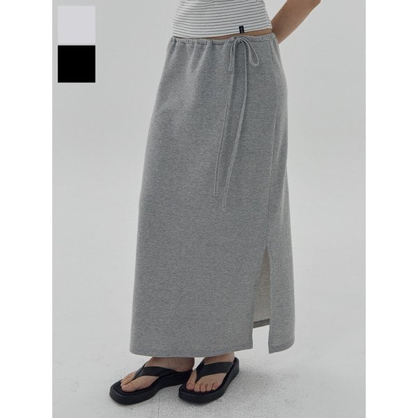 D. BASIC SIDE SLIT MAXI SKIRT - 2 COLOR