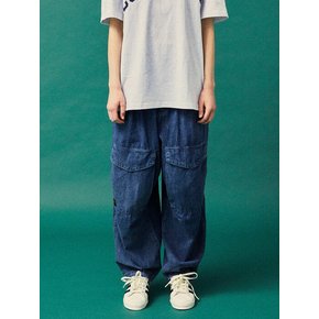 MIL-LABEL DENIM WIDE FIT BALLOON PANTS 미드나잇데님