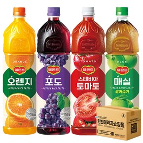한번에먹자 델몬트 주스 1.5L 4종 혼합 각 1개씩 / 오렌지 + 포도 + 매실 + 토마토 / 총 4페트